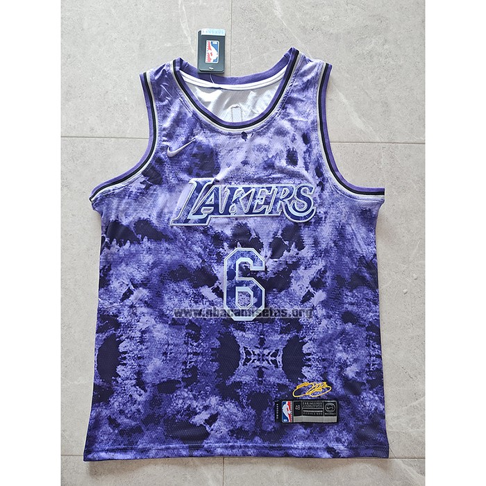 Camiseta Los Angeles Lakers LeBron James NO 6 Select Series 2023 Violeta